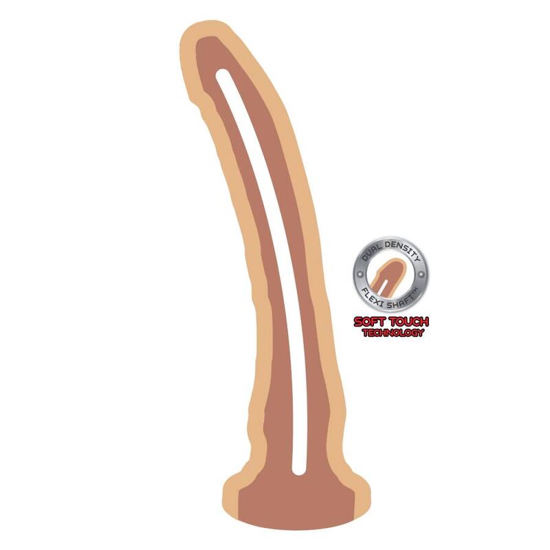 Dildo, Get Real - Dual Density Dong, Baza cu Ventuza, 20,5 CM Skin